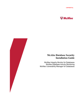 Mcafee Database Security Installation Guide