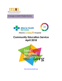 Community Education Service April 2018