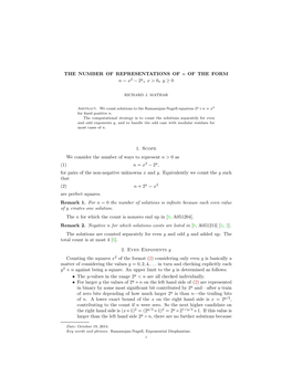 2Y, X > 0, Y ≥ 0 1. Scope We Consider the Number of Ways to Repr