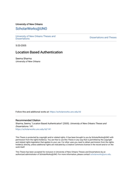 Location Based Authentication