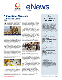 A Downtown Noontime Lunch and Learn:–Cont’D