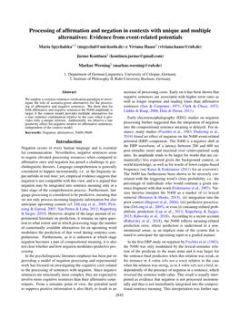 Processing of Affirmation and Negation in Contexts