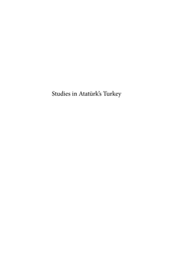Studies in Atatürk's Turkey