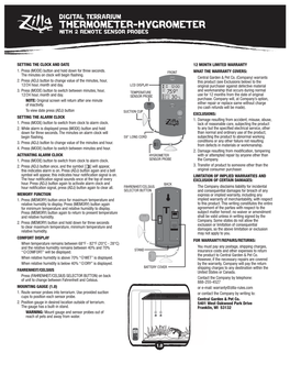 Terrarium Thermometer-Hygrometer with 2 Remote Sensor Probes