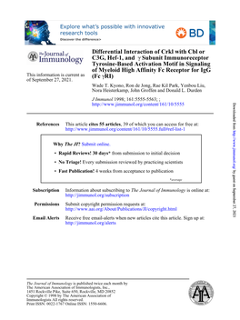 Fc of Myeloid High Affinity Fc Receptor for Igg Tyrosine-Based Activation