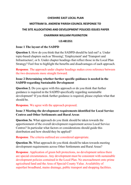 CHESHIRE EAST LOCAL PLAN MOTTRAM St. ANDREW PARISH