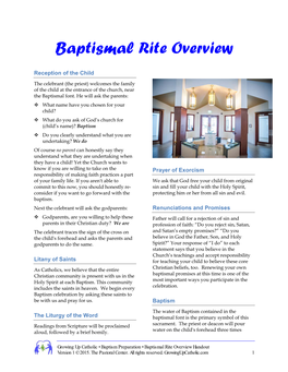 Baptismal Rite Overview