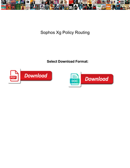 Sophos Xg Policy Routing