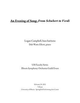 An Evening of Song: ​From Schubert to Verdi