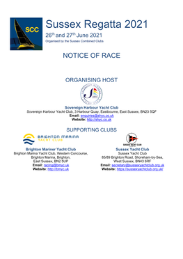 Notices of Race