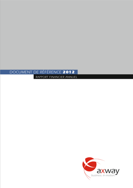 Document De Référence 2012 Rapport Financier Annuel