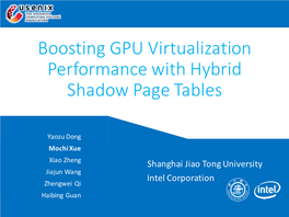 Boosting GPU Virtualization Performance with Hybrid Shadow Page Tables