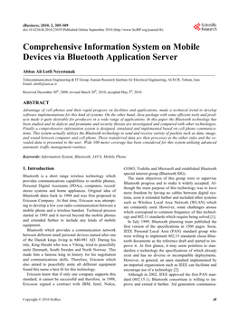 Comprehensive Information System on Mobile Devices Via Bluetooth Application Server