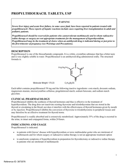 Propylthiouracil Tablets, Usp