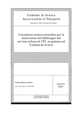 Comune Di Aversa Assessorato Ai Trasporti Assessore: Dott