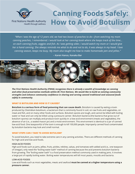 Canning Foods Safely: How to Avoid Botulism