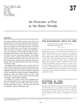 An Overview of Fire in the Sierra Nevada