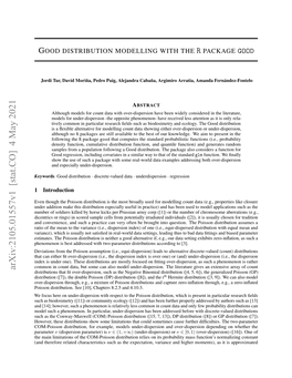 Good Distribution Modelling with the R Package Good