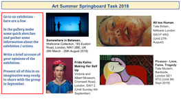 Art Summer Springboard Task 2018