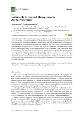 Sustainable Arthropod Management in Quebec Vineyards