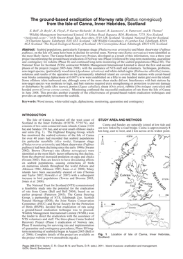 Rattus Norvegicus) from the Isle of Canna, Inner Hebrides, Scotland