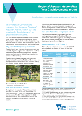 Regional Riparian Action Plan Year 2 Achievements Report