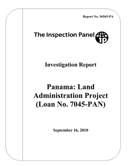 Panama: Land Administration Project (Loan No