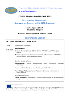 FEMISE ANNUAL CONFERENCE 2019 13-14 June 2019 Brussels