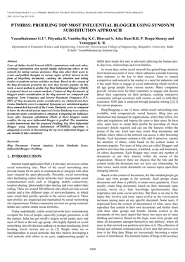 Profiling Top Most Influential Blogger Using Synonym Substitution Approach