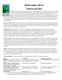 Kishwaukee River Fisheries Fact Sheet