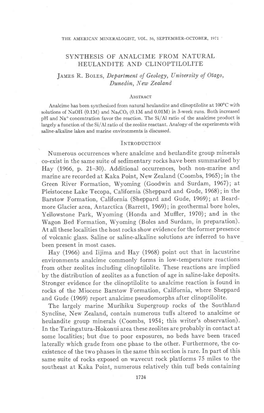 Synthesis of Analcime from Natural Heulandite and Clinoptilolite