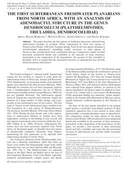 The First Subterranean Freshwater Planarians