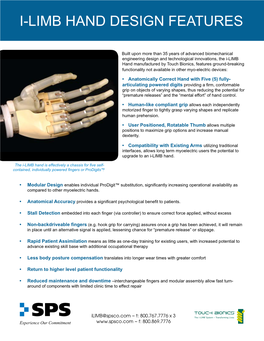 I-LIMB HAND Design Features