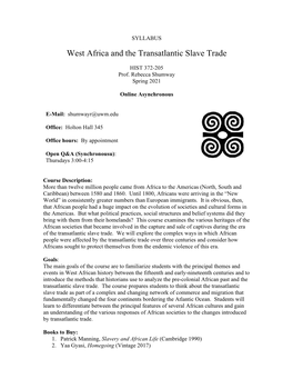 West Africa and the Transatlantic Slave Trade