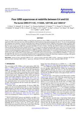 The Bursts GRB 071112C, 111228A, 120714B, and 130831A?