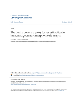 The Frontal Bone As a Proxy for Sex Estimation in Humans: a Geometric