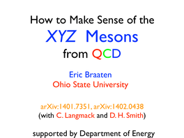 How to Make Sense of the XYZ Mesons from QCD