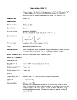 Calcium Acetate