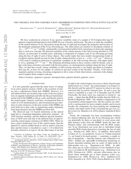 Arxiv:2005.06079V1 [Astro-Ph.GA] 12 May 2020 Z879 USA