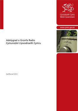 Adolygiad O Gronfa Radio Cymunedol Llywodraeth Cymru