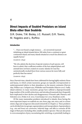Direct Impacts of Seabird Predators on Island Biota Other Than Seabirds D.R