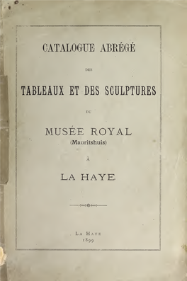 Catalogue Abrégé Des Tableaux Et Des Sculptures Du Musée Royal De La