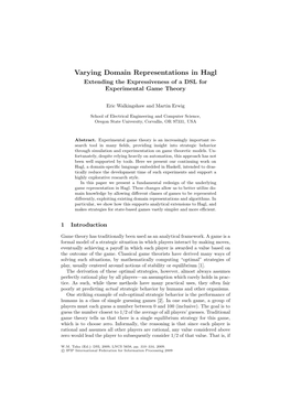 Varying Domain Representations in Hagl Extending the Expressiveness of a DSL for Experimental Game Theory