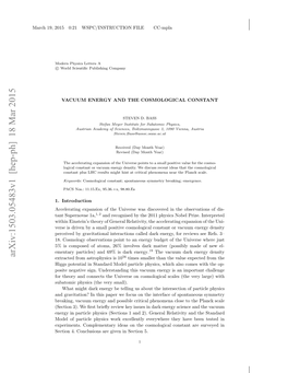 Arxiv:1503.05483V1 [Hep-Ph] 18 Mar 2015 Ac 9 0502 SCISRCINFL CC-Mpla FILE WSPC/INSTRUCTION 0:21 2015 19, March Eto .Cnlsosaegvni Eto 5