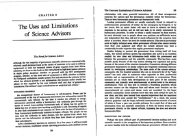 The Uses and Limitations of Science Advisors 39 CHAPTER 3 Relationships with Other Powerful Institutions