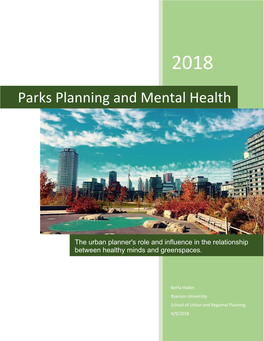 Parks Planning and Mental Health