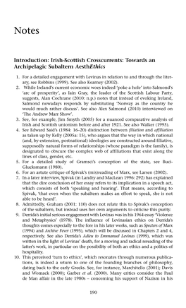 Introduction: Irish–Scottish Crosscurrents: Towards an Archipelagic Subaltern Aesthethics