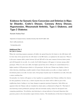 Evidence for Somatic Gene Conversion and Deletion in Bipo- Lar Disorder, Crohn's Disease, Coronary Artery Disease, Hypertensio
