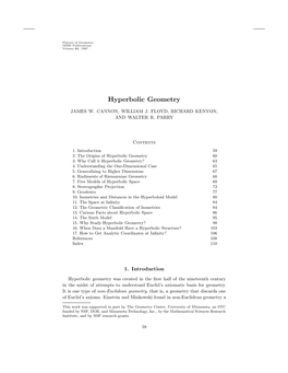 Hyperbolic Geometry