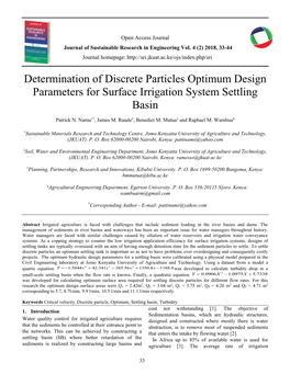 Determination of Discrete Particles Optimum Design Parameters for Surface Irrigation System Settling Basin